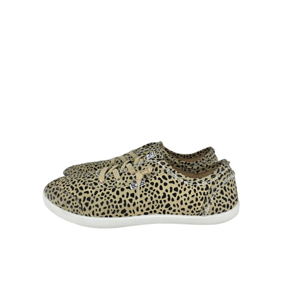Bobs By SKECHERS 2.0 Women's Memory Foam Leopard Print Canvas Sneakers Size 10